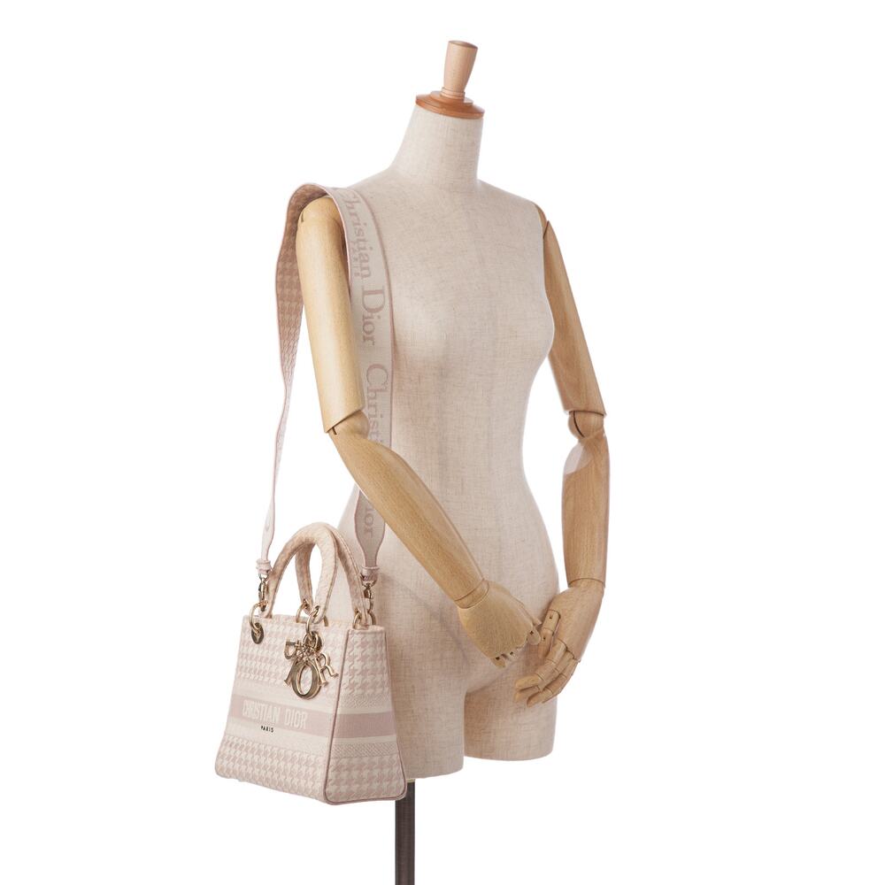 Dior Medium Embroidered Canvas Houndstooth Lady D Lite - Picture 15 of 16